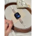 Glitzerndes Strass Metall Uhrenarmband kompatibel mit Apple Watch stilvolles - Passend für: 38mm/40mm/41mm Universal / Starlight Pink