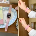 Detalle de correa de reloj inteligente estrella gel rosa, pulsera de silicona suave. - Estrella Jelly - Rosa Transparente