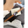 Bracelet de montre en cuir marron avec étoiles blanches et boucle en métal étoile. - Compatible: Xiaomi 8/9/10 Universel / Couleur caramel