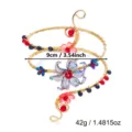 Exquisito brazalete de alambre hecho a mano con flores coloridas y cuentas, estilo boho ajustable. - Flor Envuelta en Alambre Colorida (Estilo 2)