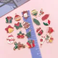 Christmas alloy enamel charms pendant DIY jewelry making accessories set with various holiday designs. - 20 Pieces/Pack / Christmas Mixed Set (SN1867)