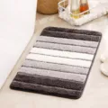 Grey striped absorbent anti-slip bathroom floor mat for home and daily indoor use. - 40*60cm / Gray