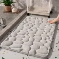 Grey memory foam pebble bath mat, soft non-slip floor mat for bathroom, bedroom or bedside use. - 40*60cm / Light Gray