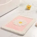 Pink white daisy tufted bath mat soft non-slip floor rug cute floral doorstep carpet for home - 40*60cm / Pink