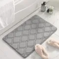 Grey bathroom bath mat non-slip absorbent soft plush floor rug for home indoor use. - 40*60cm / Light Gray