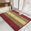 Non-slip striped polypropylene bath mat for bathroom, absorbent floor carpet for home entryway. - 37*57cm / Yellow Stripe
