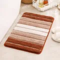 Brown striped bath mat, soft plush absorbent floor rug for bathroom, kitchen, and living room. - 40*60cm / Coffee
