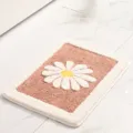 Pink daisy fluffy floor mat non-slip absorbent carpet for bathroom living room doorway. - 40*60cm / Coffee