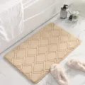 Beige memory foam bath mat, soft absorbent non-slip floor carpet for bathroom and home entrance. - 40*60cm / Khaki
