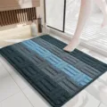 Multicolor jacquard polypropylene non-slip floor mat for bathroom entryway and bedroom use - 37*57cm / Blue Stripe