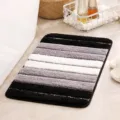 Modern striped bathroom floor mat, thick absorbent plush anti-slip mat for home daily use. - 40*60cm / Black