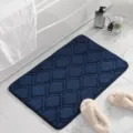 Tappeto da bagno in memory foam blu scuro, tappeto antiscivolo assorbente spesso per doccia e bagno. - Blu Marino