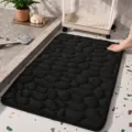 Memory foam pebble embossed bath mat, soft non-slip floor rug for bedroom and home use. - 40*60cm / Black