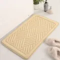 Soft coral fleece memory foam bathroom floor mat, anti-slip water absorbent doormat. - 40*60cm / Beige