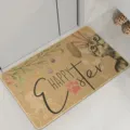 Easter cat linen anti-slip floor mat for entryway, bathroom, and home decor use. - 38*58cm / Cat