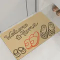 Non-slip Welcome Home doormat for entryway, absorbent linen floor mat for hallway and bathroom. - 38*58cm / Slipper
