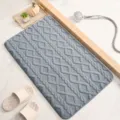 Gray plush bath mat non-slip absorbent carpet for bathroom entrance and floor decor. - 40*60cm / Gray