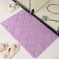Purple Coral Fleece Bath Mat Thickened Quilted Floor Rug for Bathroom Bedroom Decor - 50*80cm / Purple
