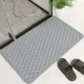 Grey quilted memory foam bath mat for bathroom absorbent non slip floor mat home use - 40*60cm / Gray Diamond Check