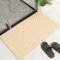 Memory foam bath mat, soft absorbent non-slip floor carpet for bathroom, shower room and home use. - 40*60cm / Beige Diamond Check