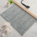 Graue Chenille Badematte saugfähiger rutschfester Teppich für Schlafzimmer und Dusche Boden - Hellgrau