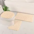 Ensemble de tapis de bain en flanelle douce, antidérapant et absorbant pour salle de bain. - 50*80cm+50*40cm / Beige