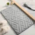 Gray diamond tufted bath mat, thick anti-slip floor rug for bedroom bedside and indoor door. - 40*60cm / Gray