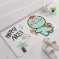 Cute cartoon dinosaur bath mat, anti-slip absorbent floor carpet for bathroom and entrance. - 40*60cm / Light Gray Dinosaur