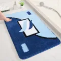 Thick tufted bath mat absorbent non-slip floor carpet for bathroom shower room door use - 40*60cm / Blue