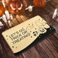 Halloween doormat cute ghost pumpkin printed flannel floor mat indoor entry home decor - 40*60cm / Cashmere-like Beige Cemetery