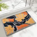 Tufted floral bath mat, absorbent non-slip door rug for bedroom, living room, and bathroom. - 40*60cm / Gray