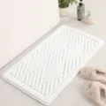 White Coral Velvet Bath Mat Non-Slip Absorbent Embossed Floor Mat for Bathroom Entrance - 40*60cm / White