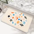 Cozy shell printed anti-slip floor mat for living room, bedroom bedside and entryway. - 50*80cm / Summer Ocean Adventure