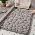 Grey memory foam pebble bath mat, soft absorbent non-slip floor mat for bathroom and bedroom. - 40*60cm / New Grey