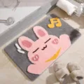 Cute cartoon rabbit bathroom floor mat non-slip absorbent rug for home entrance and living room - 40*60cm / Music Rabbit