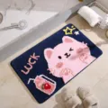 Cute cartoon cat tufted floor mat absorbent anti-slip bathroom carpet for home decor - 40*60cm / Lucky Cat