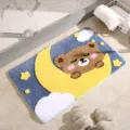 Cute cartoon bear crescent moon bath mat non-slip absorbent floor rug for bedroom bathroom - 40*60cm / Moon Bear