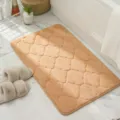 Thickened memory foam bathroom mat, soft coral velvet absorbent anti-slip floor rug for home. - 40*60cm / Camel