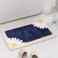 Bathroom Daisy Bath Mat Cute Non-Slip Absorbent Floor Rug for Bedroom Doorway and Home Decor - 45*65cm / Blue