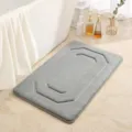 Grey thick absorbent bathroom floor mat anti-slip home rug for bedroom doorway use - 40*60cm / Silver Gray