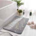Grey gold marble plush bath mat fluffy non-slip bedroom floor rug absorbent carpet - 40*60cm / Gray