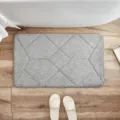 Gray geometric memory foam bath mat, soft absorbent non-slip floor mat for bathroom and home. - 40*60cm / Gray