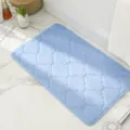 Blauwe pluche badmat van traagschuim, zachte absorberende antislip doucemat voor badkamer. - Saffierblauw
