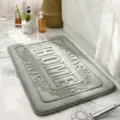 Grey Memory Foam Bathroom Floor Mat Soft Absorbent Non-Slip Rug for Home Shower Room - 50*80cm / Gray