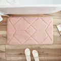 Pink geometric memory foam bath mat, soft absorbent shower rug for bathroom floor. - 40*60cm / Pink