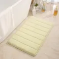 Thickened Memory Foam Bath Mat Light Green Striped Non-Slip Absorbent Floor Mat for Bathroom - Fruit Green
