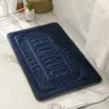 Tappeto da bagno in memory foam blu scuro, morbido tappetino antiscivolo in velluto per casa. - Blu Marino