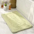 Tappeto bagno assorbente in schiuma di memoria con testo home goffrato, morbido antiscivolo. - Verde chiaro