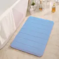 Blue memory foam bath mat for bathroom, soft absorbent non-slip floor carpet rug for home. - Sky Blue