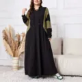 Robe longue décontractée grande taille à manches longues pour femmes, style automne confortable. - 0XL / Noir
